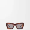 Abgeschrägte Cateye-Sonnenbrille Havana