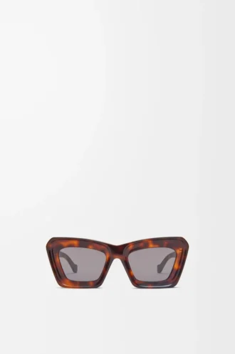 Abgeschrägte Cateye-Sonnenbrille Havana