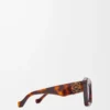 Abgeschrägte Cateye-Sonnenbrille Havana