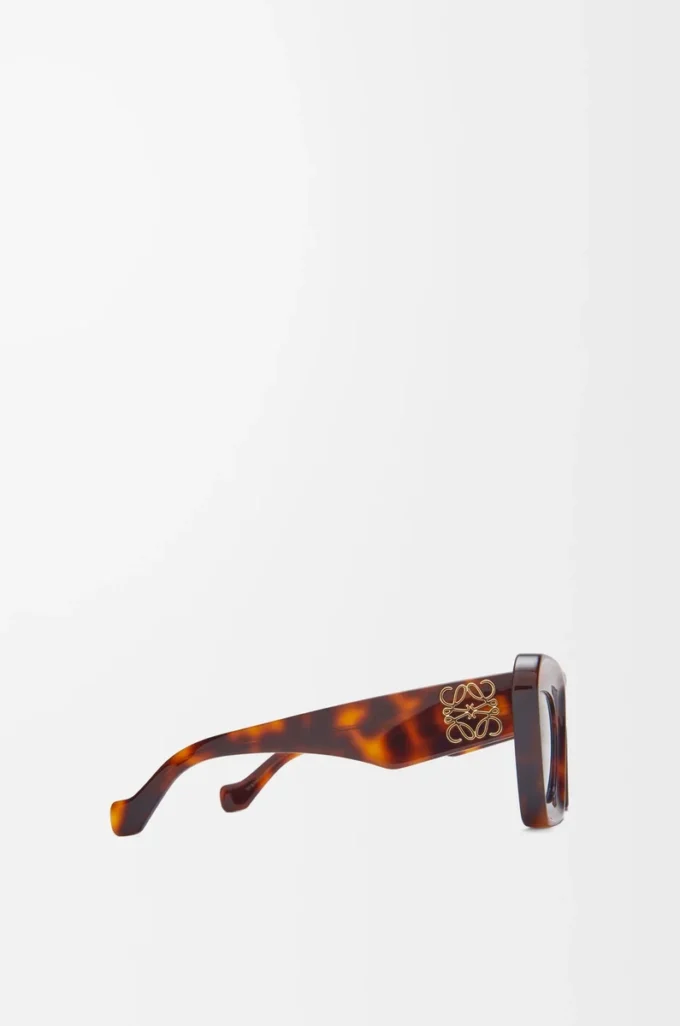 Abgeschrägte Cateye-Sonnenbrille Havana