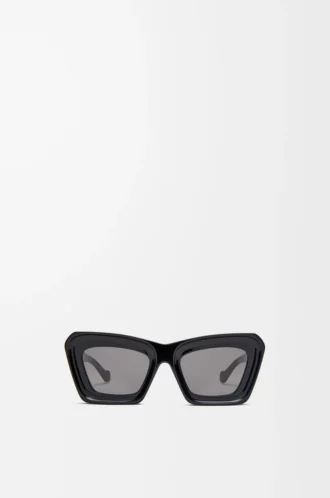 Abgeschrägte Cateye-Sonnenbrille Schwarz