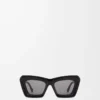 Abgeschrägte Cateye-Sonnenbrille Schwarz