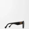 Abgeschrägte Cateye-Sonnenbrille Schwarz