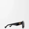 Abgeschrägte Cateye-Sonnenbrille Schwarz