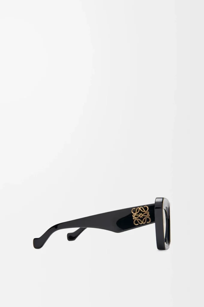 Abgeschrägte Cateye-Sonnenbrille Schwarz