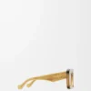 Abgeschrägte Cateye-Sonnenbrille Transparent Olive