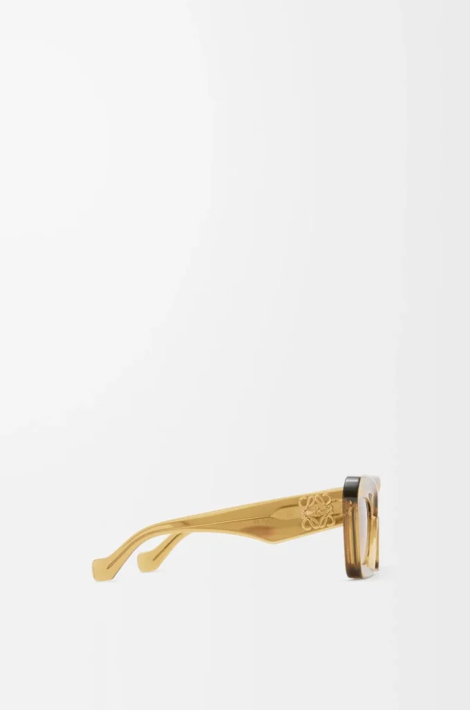 Abgeschrägte Cateye-Sonnenbrille Transparent Olive