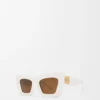 Abgeschrägte Cateye-Sonnenbrille Weiß/Elfenbein