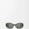 Abgeschrägte ovale Maxi-Anagram-Sonnenbrille Dunkelgrün