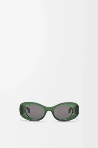 Abgeschrägte ovale Maxi-Anagram-Sonnenbrille Dunkelgrün