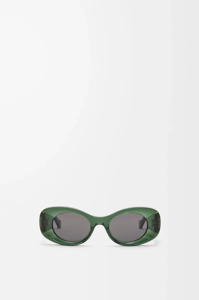 Abgeschrägte ovale Maxi-Anagram-Sonnenbrille Dunkelgrün