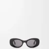 Abgeschrägte ovale Maxi Anagram Sonnenbrille Schwarz