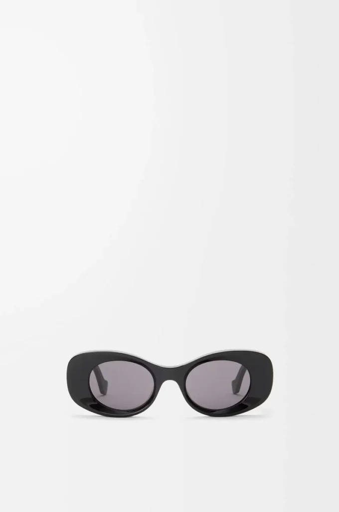 Abgeschrägte ovale Maxi Anagram Sonnenbrille Schwarz