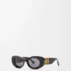 Abgeschrägte ovale Maxi Anagram Sonnenbrille Schwarz