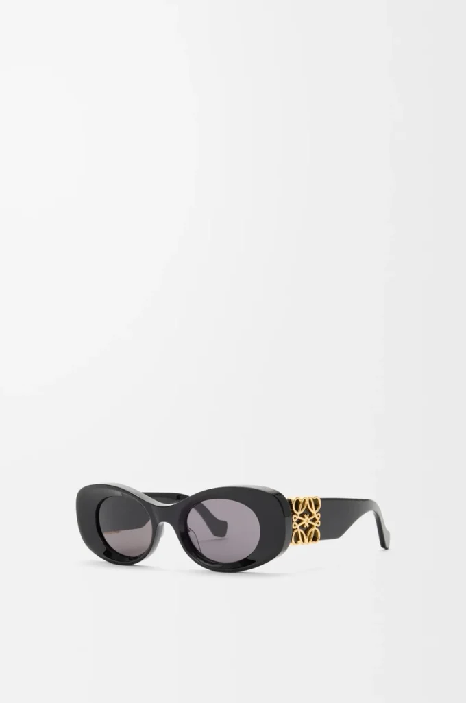 Abgeschrägte ovale Maxi Anagram Sonnenbrille Schwarz