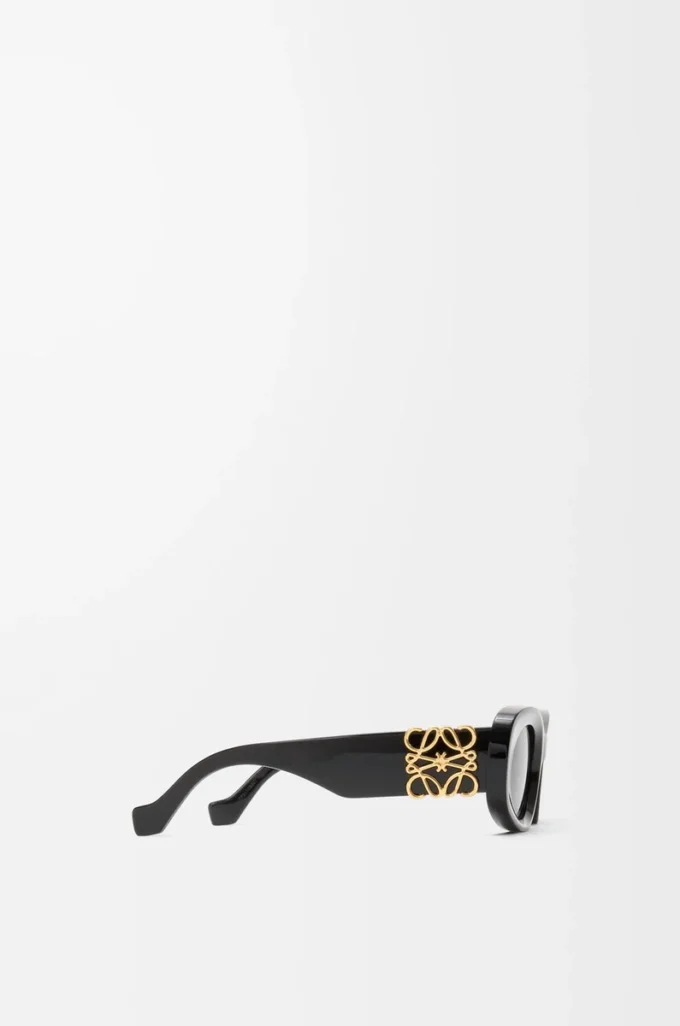 Abgeschrägte ovale Maxi Anagram Sonnenbrille Schwarz
