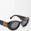 Abgeschrägte ovale Maxi Anagram Sonnenbrille Schwarz