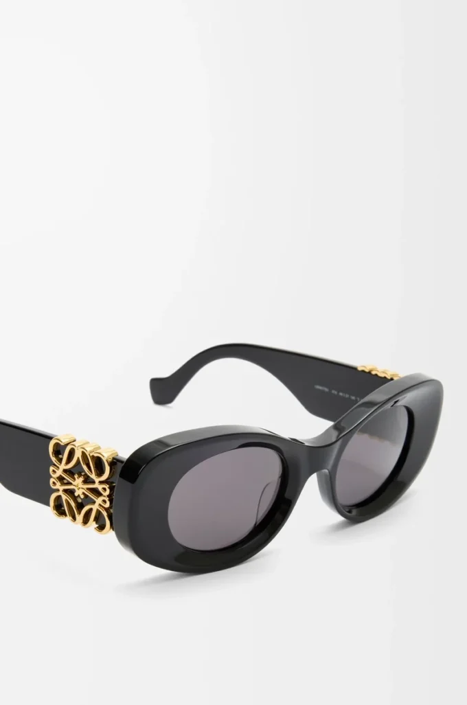 Abgeschrägte ovale Maxi Anagram Sonnenbrille Schwarz