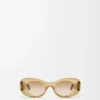 Abgeschrägte ovale Maxi Anagram Sonnenbrille Transparent Olive