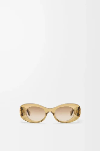 Abgeschrägte ovale Maxi Anagram Sonnenbrille Transparent Olive