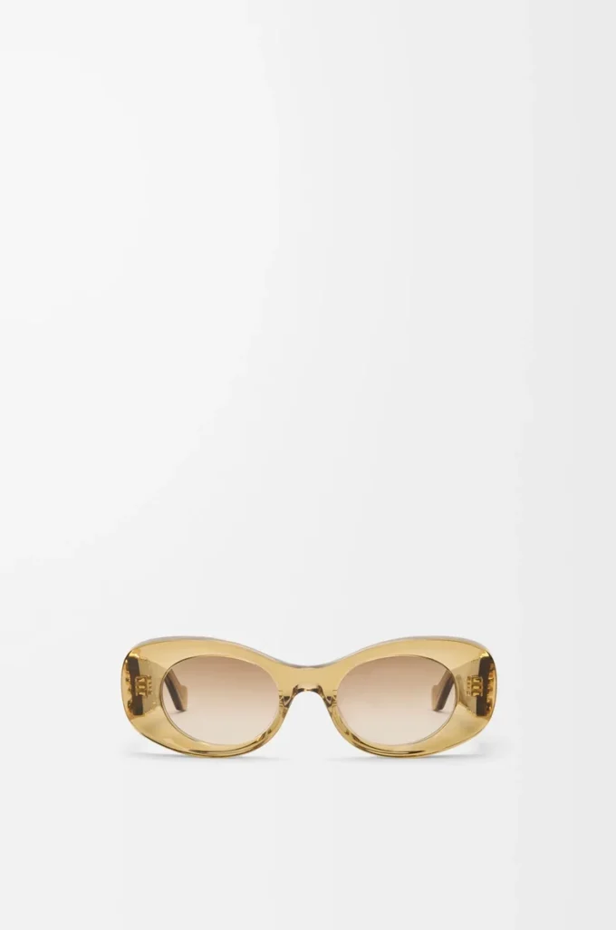 Abgeschrägte ovale Maxi Anagram Sonnenbrille Transparent Olive
