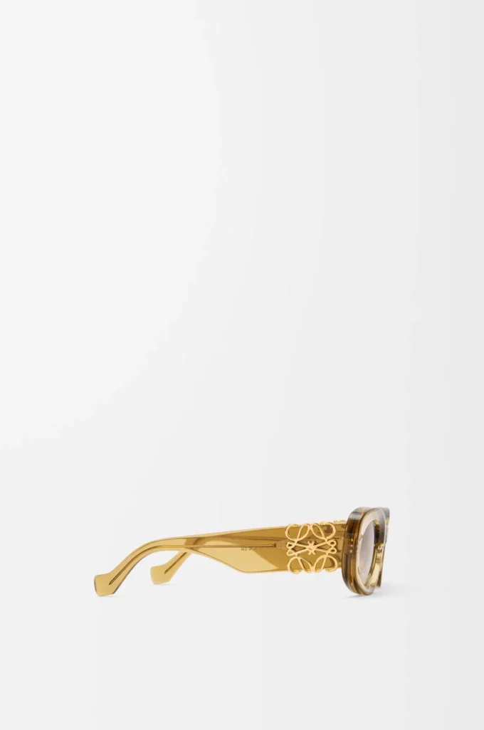 Abgeschrägte ovale Maxi Anagram Sonnenbrille Transparent Olive