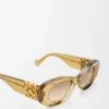 Abgeschrägte ovale Maxi Anagram Sonnenbrille Transparent Olive
