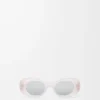 Abgeschrägte ovale Maxi Anagram Sonnenbrille Weiß