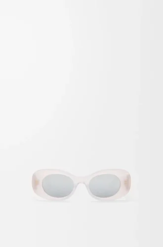 Abgeschrägte ovale Maxi Anagram Sonnenbrille Weiß