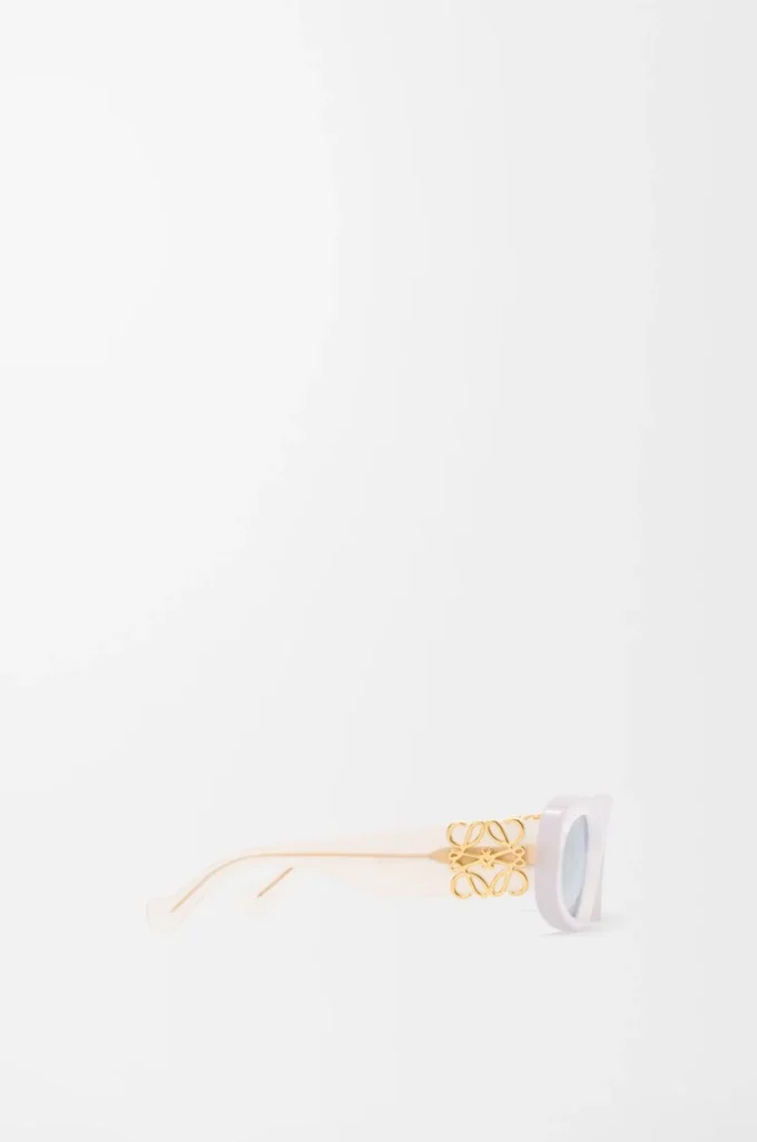 Abgeschrägte ovale Maxi Anagram Sonnenbrille Weiß