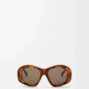 Abgeschrägte Pentagon-Sonnenbrille Havanna