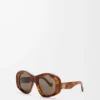 Abgeschrägte Pentagon-Sonnenbrille Havanna