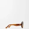 Abgeschrägte Pentagon-Sonnenbrille Havanna