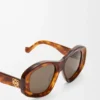 Abgeschrägte Pentagon-Sonnenbrille Havanna