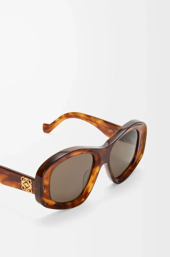 Abgeschrägte Pentagon-Sonnenbrille Havanna