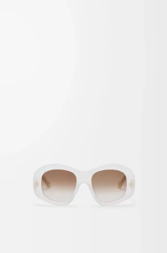 Abgeschrägte Pentagon-Sonnenbrille in Milch-Elfenbein