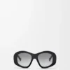 Abgeschrägte Pentagon-Sonnenbrille in Schwarz