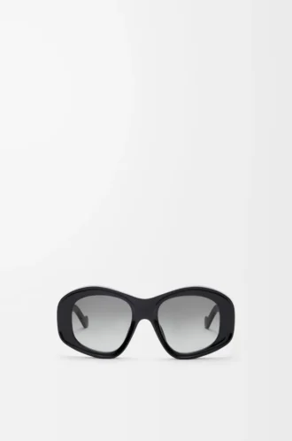 Abgeschrägte Pentagon-Sonnenbrille in Schwarz