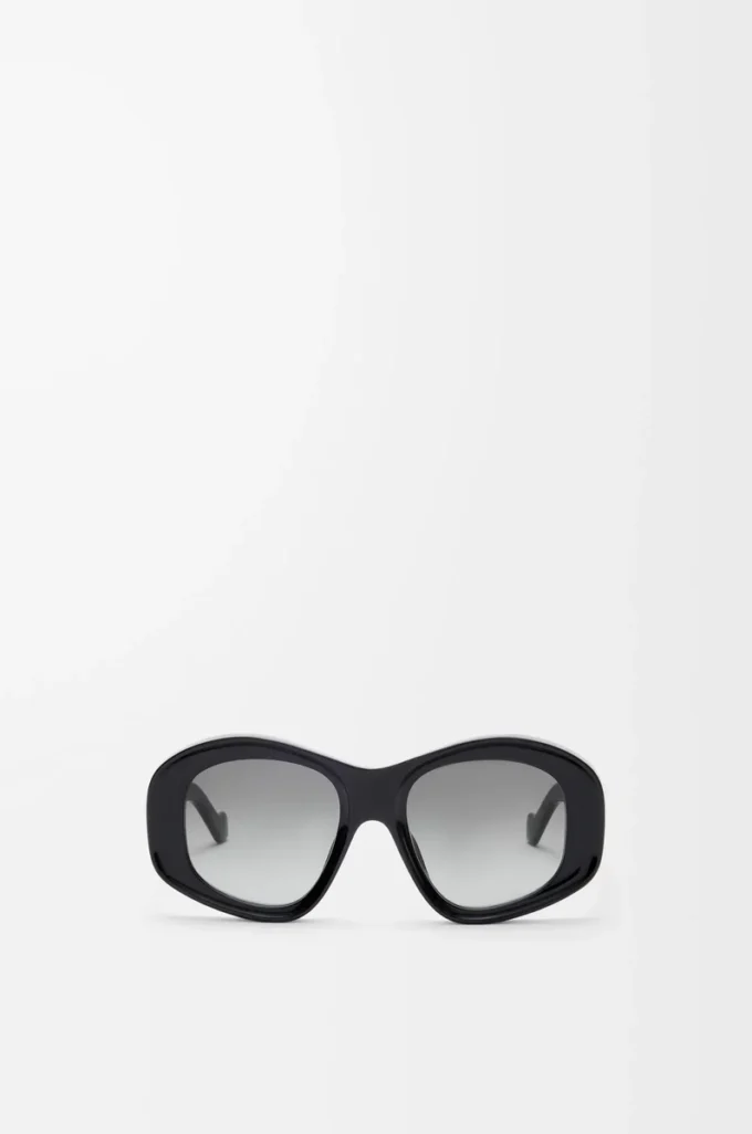 Abgeschrägte Pentagon-Sonnenbrille in Schwarz