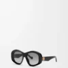 Abgeschrägte Pentagon-Sonnenbrille in Schwarz