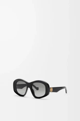Abgeschrägte Pentagon-Sonnenbrille in Schwarz