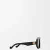 Abgeschrägte Pentagon-Sonnenbrille in Schwarz