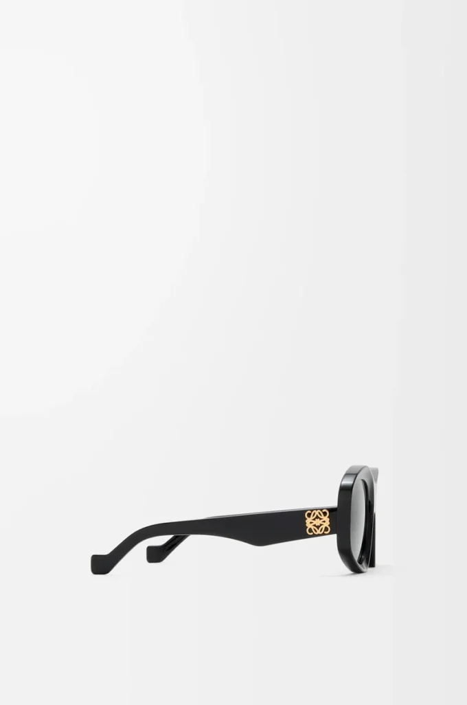 Abgeschrägte Pentagon-Sonnenbrille in Schwarz
