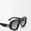 Abgeschrägte Pentagon-Sonnenbrille in Schwarz