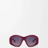 Abgeschrägte Pentagon-Sonnenbrille Milky Burgundy