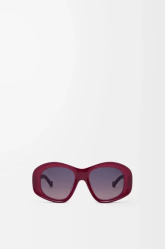 Abgeschrägte Pentagon-Sonnenbrille Milky Burgundy