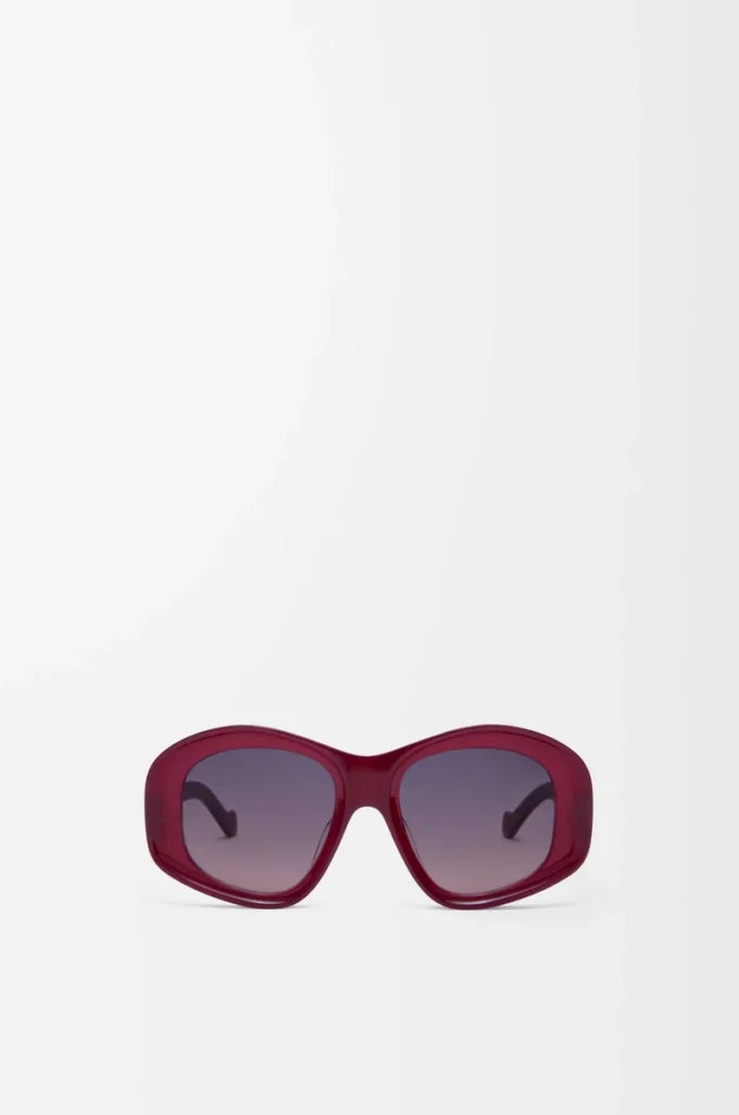 Abgeschrägte Pentagon-Sonnenbrille Milky Burgundy