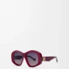 Abgeschrägte Pentagon-Sonnenbrille Milky Burgundy