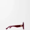 Abgeschrägte Pentagon-Sonnenbrille Milky Burgundy