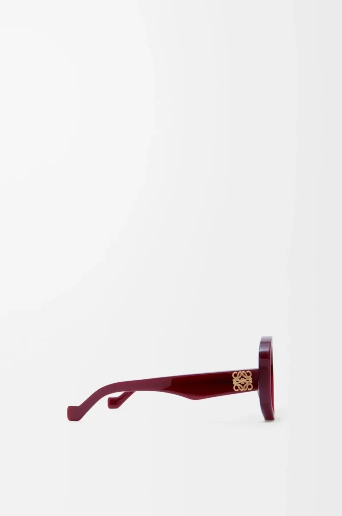 Abgeschrägte Pentagon-Sonnenbrille Milky Burgundy